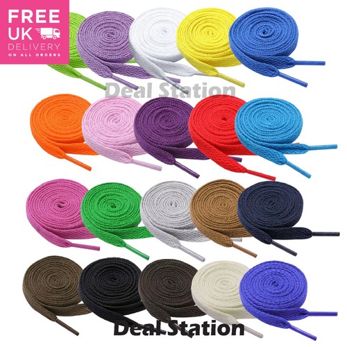 Flat shoe laces coloured - flat,
