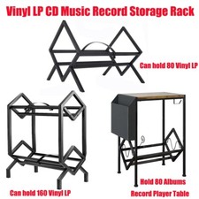 Vinly Record Storage Rack 80-160 Vinyl LP Display Holder Books Files Organizer