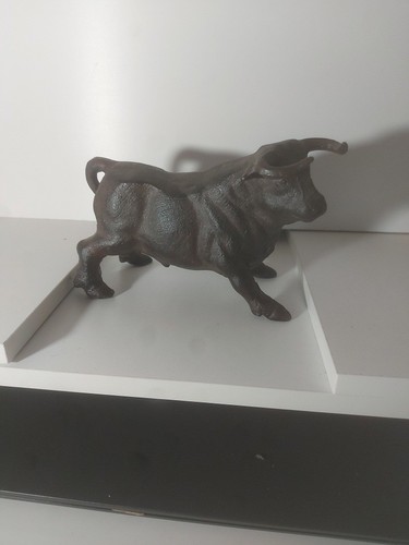 Vtg cast iron bull horned - cast,