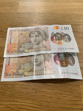 2 x Early £10 Notes : AA23