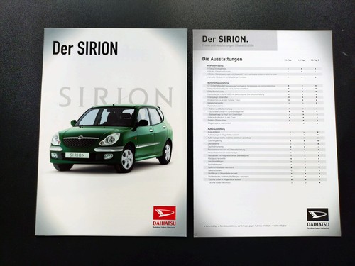 Daihatsu sirion brochure - daihatsu,