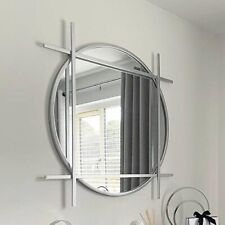 Large Silver Round Wall Mirror