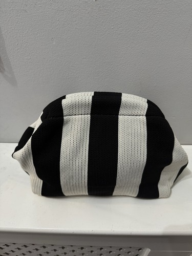 Knitted striped clutch bag - clutch,