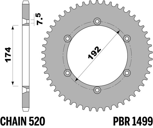 Pbr rear sprocket for moto - rear,