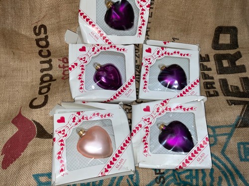Vintage glass heart - glass, baubles