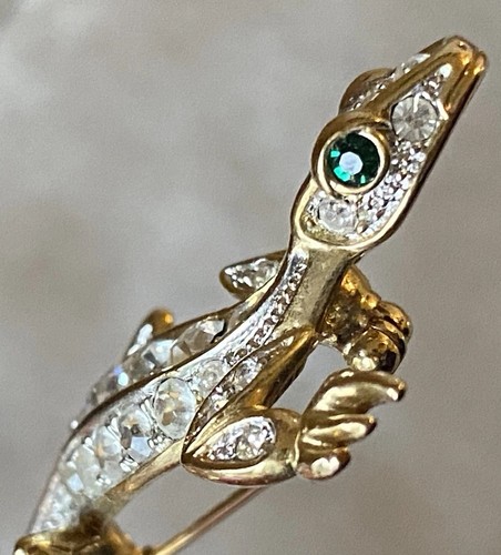 Vintage cabouchon lizard gecko - vintage,