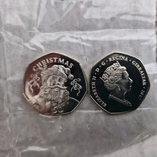 2017 Christmas Santa Claus 50P Gibraltar coin UNC