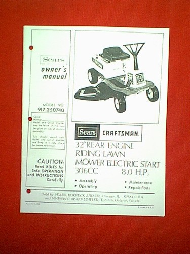 Craftsman hp rear engine - craftsman,
