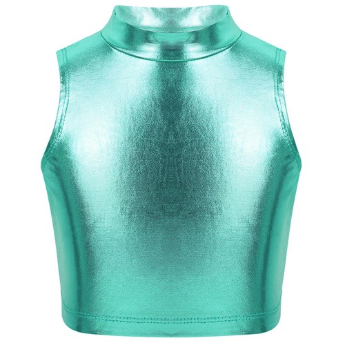 Kids girls metallic crop - metallic,