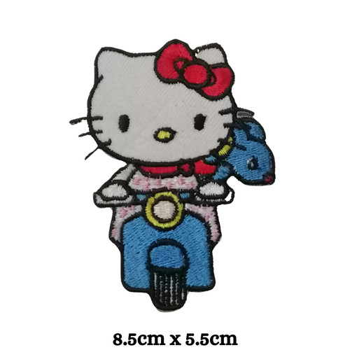 Kitty vespa embroidery - kitty, on