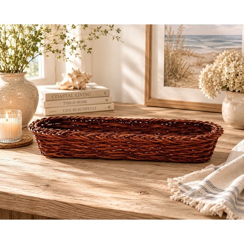 Vintage woven wicker oblong - vintage,