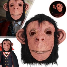 Monkey Mask Full Head Animal Mask for Halloween Costume Carnival Latex Mask