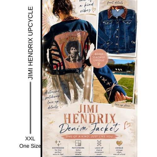 Jimi hendrix upcycled denim - upcycled,