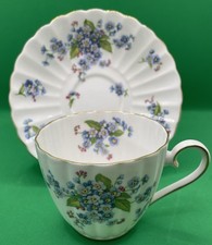 ROYAL TUSCAN Wedgwood "Forget Me Not" Fine Bone China Floral Cup & Saucer