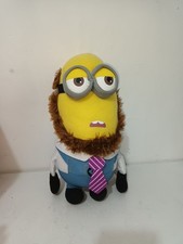 TIM MINION DESPICABLE ME 2 with BEARD 12"PLUSH CUDDLY SOFT TOY TEDDYS MINIONS