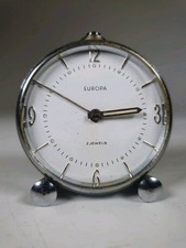 Europa 2 Jewels mechanical wind-up travel alarm clock By Cyma Watch  Co Swiss 