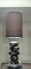 Valdemar dos Santos Stacked Ceramic Pebble Metal Base Lamp