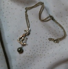 Vintage Lucky Pixie/Cornish Miner Pendant Necklace With Pyrite Bead Dangle