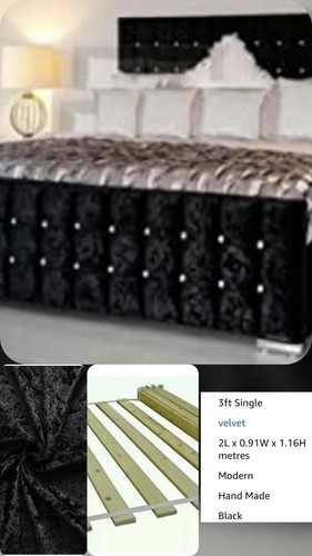 Plush velvet upholstered bed - plush,