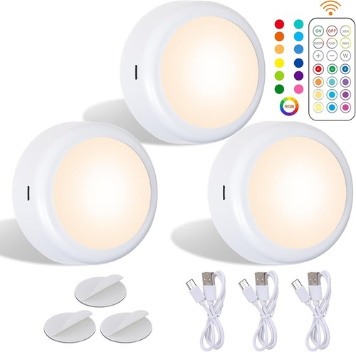 Rechargeable rgb puck lights - rechargeable,