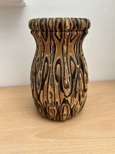 Maori wooden vase - wooden, vintage