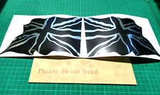 2x Extra Large Union Jack Wavy Flag Stickers – Silver Chrome & Black Vinyl