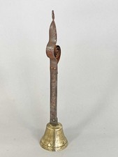 ANTIQUE BRASS BELL ON SPRING
