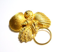 Pretty goldtone textured shell - pretty,