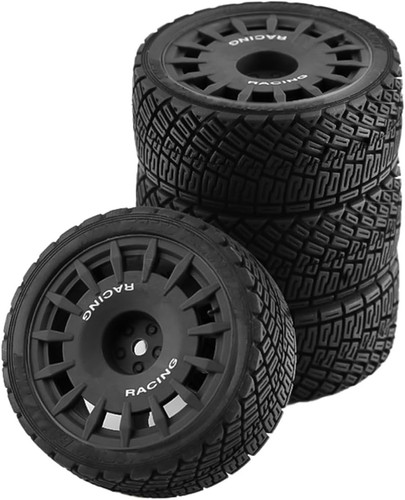 Rally car tires on - 1/10,