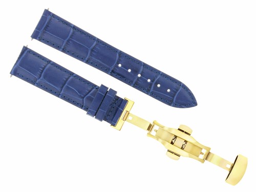 18mm blue leather replacement - blue,