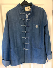 Men's Cotton Linen Chinese Tang Jacket Blue