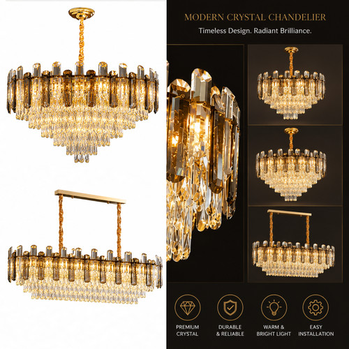 Modern crystal chandelier - k9,