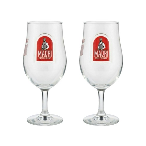 Madri beer pint glass - x2, new