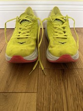 Hoka Men’s Carbon X2 Men’s Size 8 UK In Yellow With Red Under Sole Running Shoe