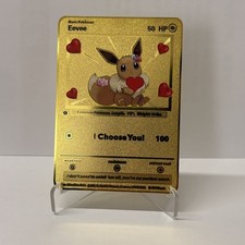 Eevee 50HP Gold Metal Pokémon Card Collectible Gift Display
