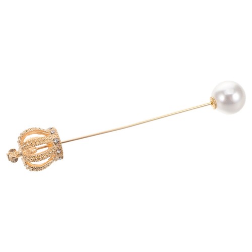 Elegant alloy crown brooch pin - alloy,