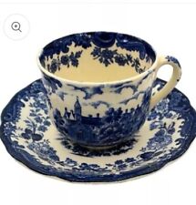  Royal Worcester Palissy Blue & White China 1790 Avon Scenes Teacup & Saucer x1 