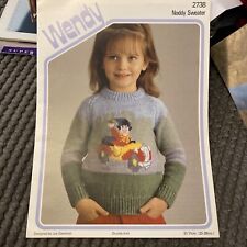Wendy Knitting Pattern 2738 Noddy Sweater  Joy Gammon Dk Wool 20 - 28”