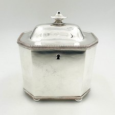 OCTAGONAL TEA CADDY OLD SHEFFIELD PLATE GEORGE III c1785 N. Smith & Co
