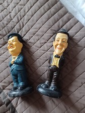 Laurel And Hardy Figure Ornaments Ceramic Statue 7.5" Tall. Pair / Bundle.