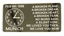 United Aluminium Wall Plaque Busby Babes Broken Plane Munich Memorial Black