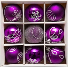 9 x 60mm Luxury Premium Glitter Baubles Christmas Tree Decoration Bauble Balls