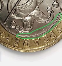 2016 Extremely Rare William Shakespeare Jester £2 Coin Rare Misprint Error