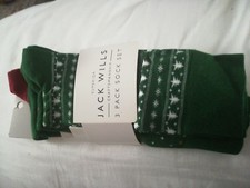 BNWT JACK WILLS FERNWOOD EMERALD MEN'S 3-PK SOCKS RRP £15.95