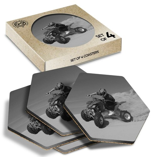 Hexagon coasters bw - coasters,