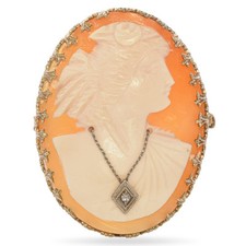 Antique 14K White Gold Cameo