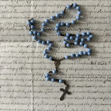 Old Rosary Beads Light Blue