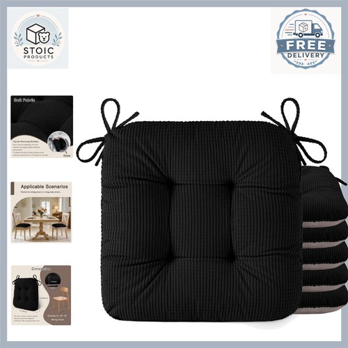 Black tufted chair cushions - chair,