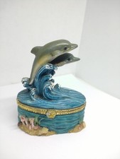 TRINKET BOX LEAPING DOLPHINS REGENCY FINE ARTS
