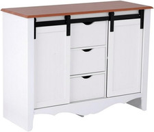 Rustic White Buffet with Barn